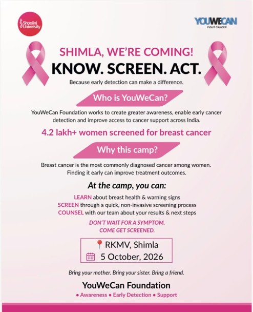 Pink October – Breast Cancer Awareness & Screening Programme 5th October 2026  Under the theme  “My Mother Matters.”